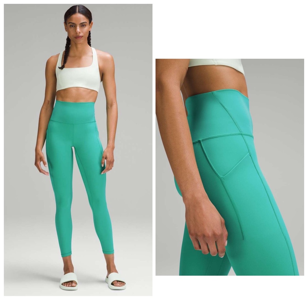Lululemon Kelly Green Align High Rise Rise Pant with Pockets NWT
